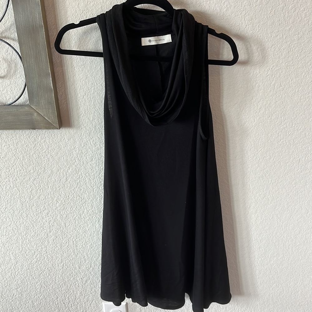 Black dress with attached scarf